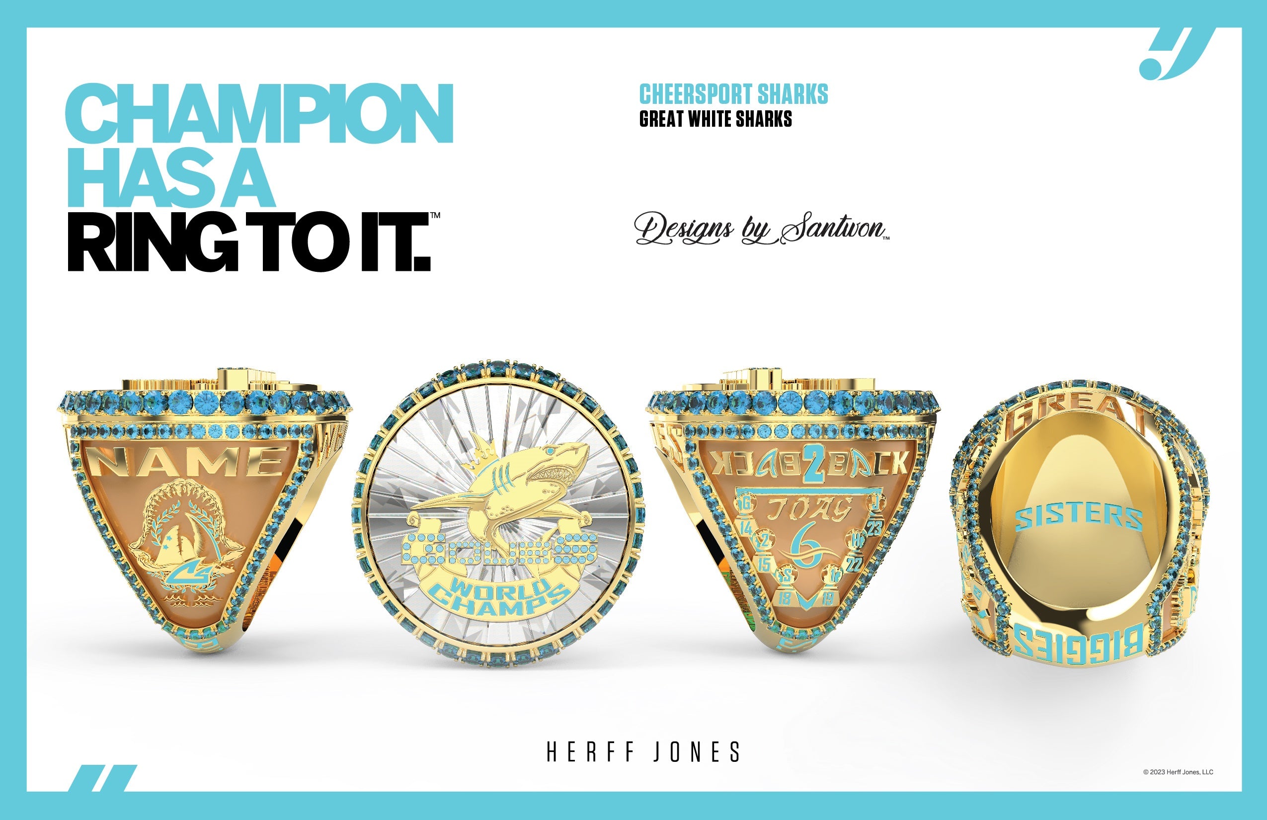 Cheer Sport Sharks Great Whites - 2023 Cheer Worlds – Team Jewelry:  Championship Jewelry by Herff Jones