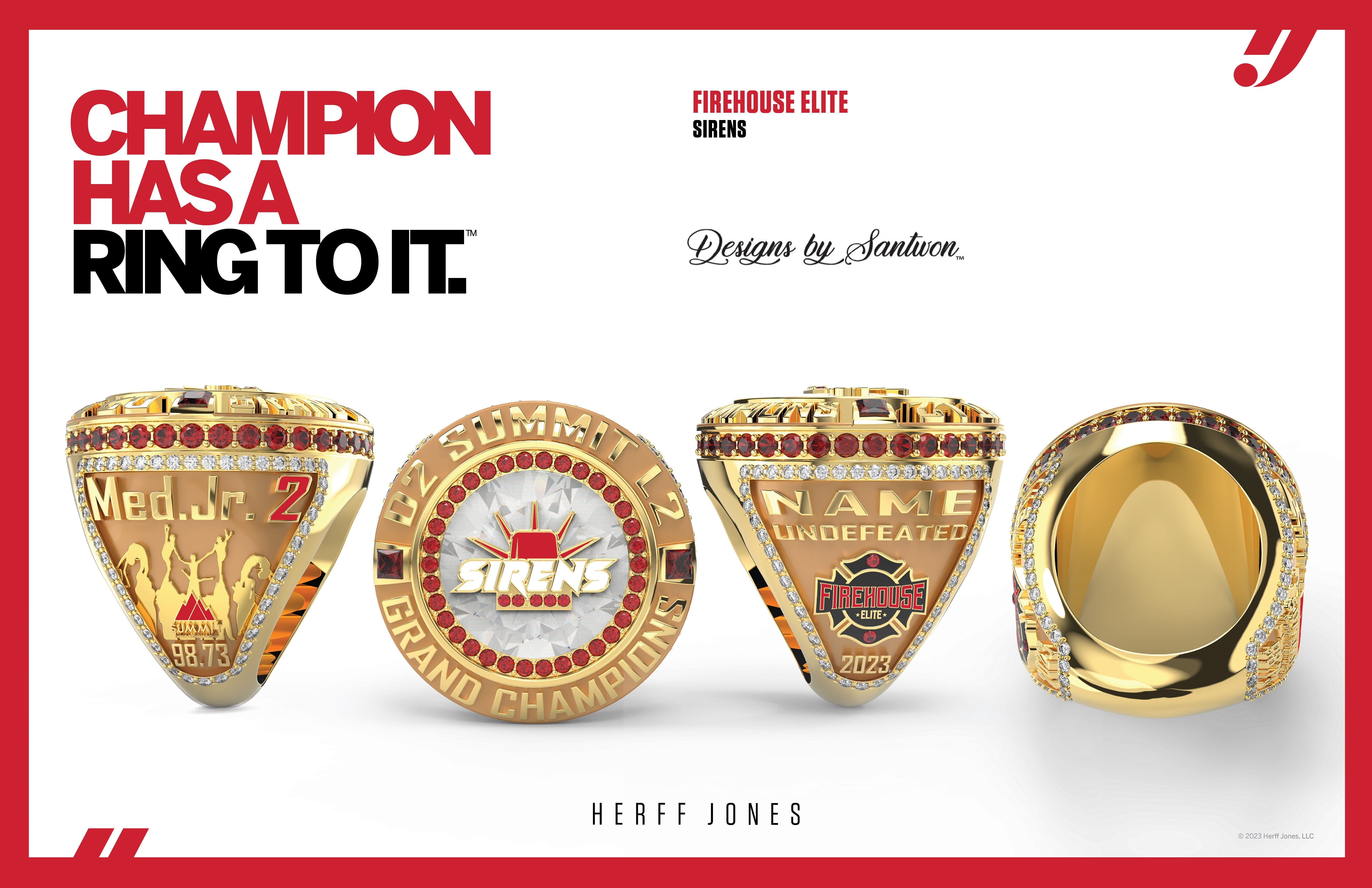 nff☆rockstar ring Rockstar Cheer - Kid Rock - 2022 Championship Ring