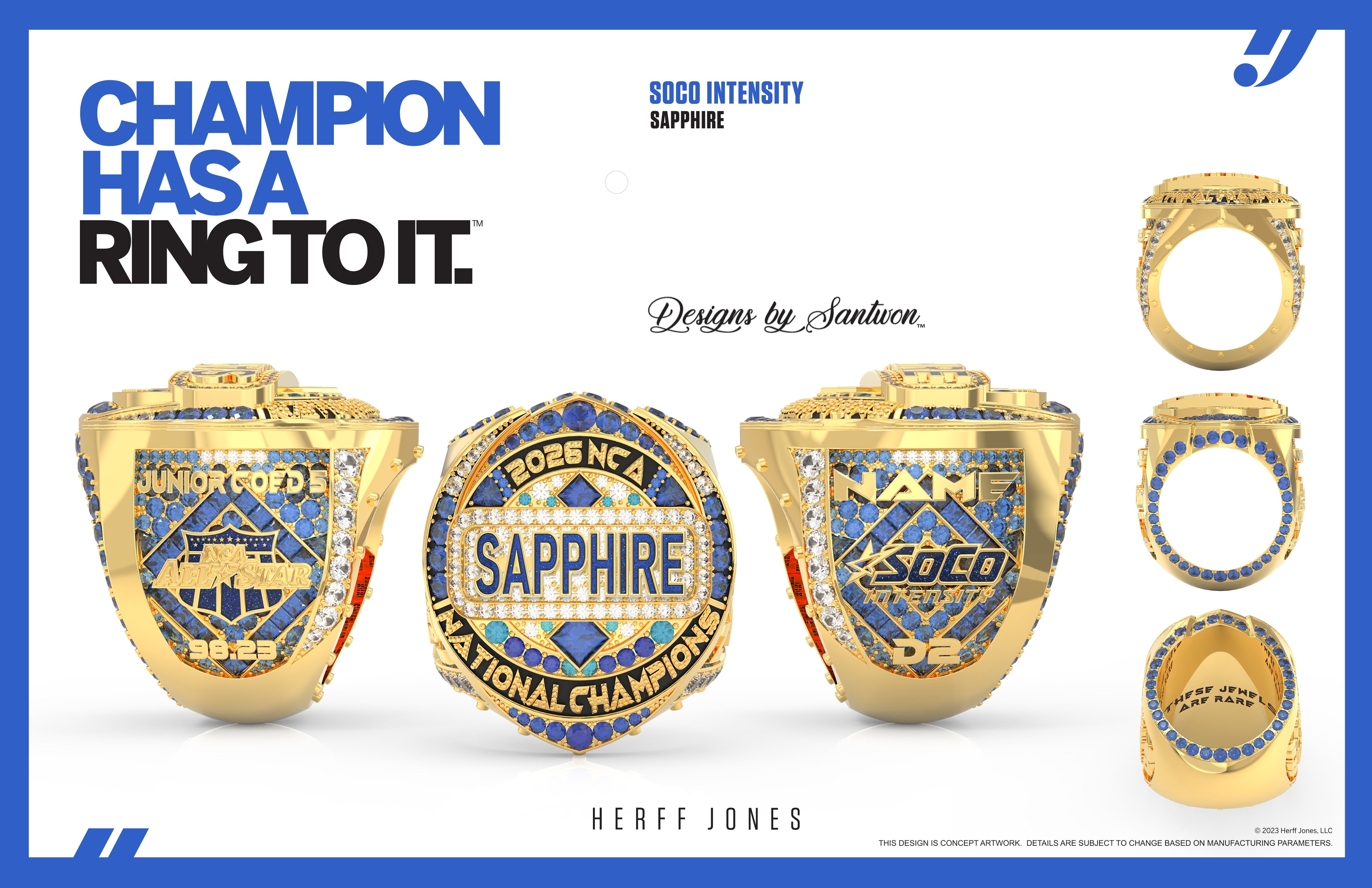 Soco Intensity Sapphire - 2026 NCA ASN – Team Jewelry: Championship ...
