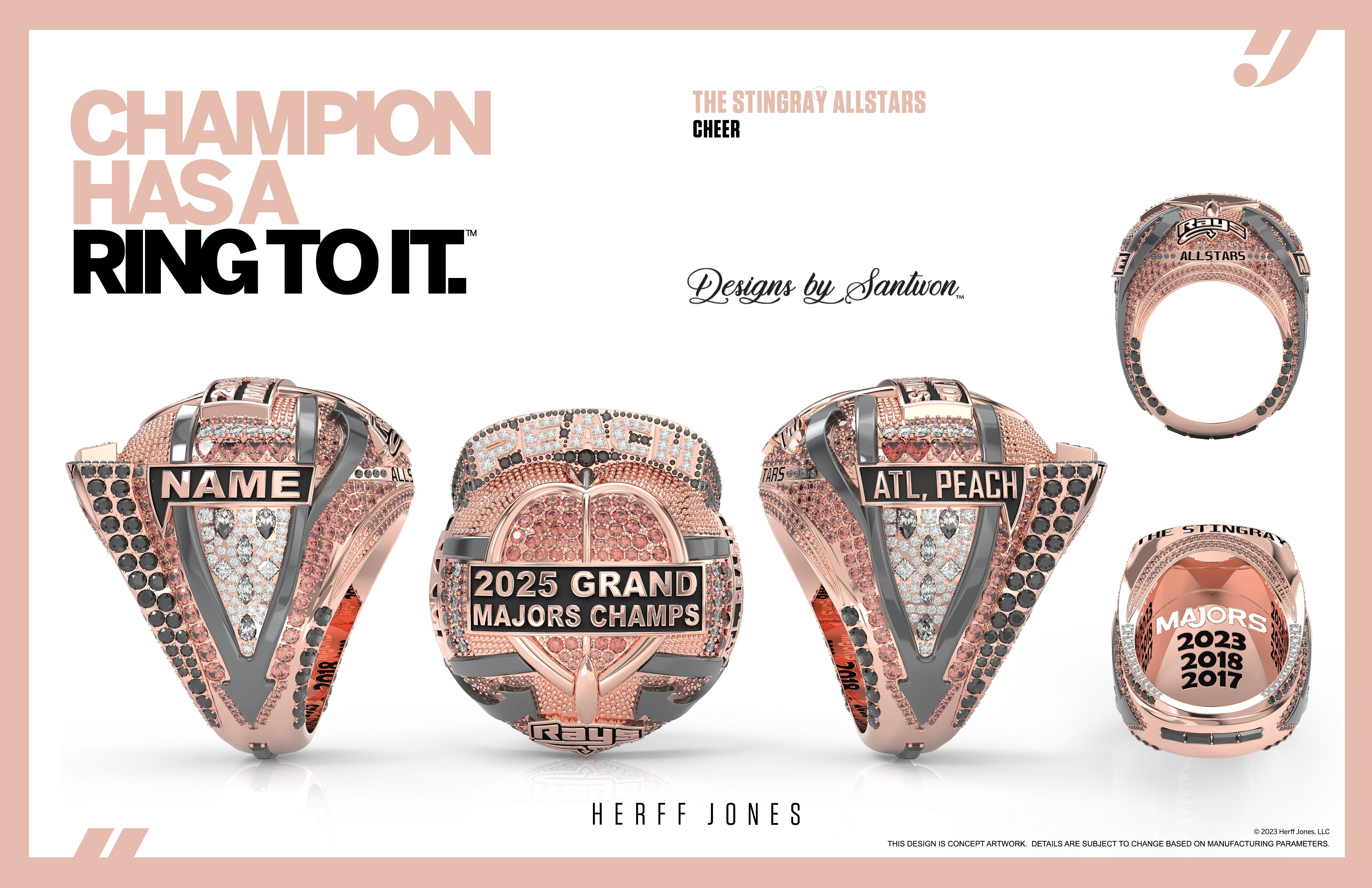 The Stingrays Allstars Peach - 2025 The Majors – Team Jewelry